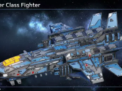 Spaceship Fighter Panther Low-poly 3D model