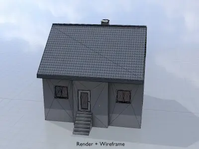 Modern single-family house version 5 L Low-poly 3D model