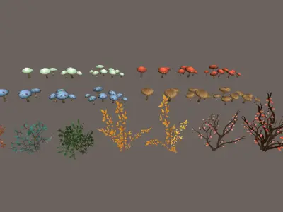 Fantasy Root Forest - Game Props Low-poly 3D model
