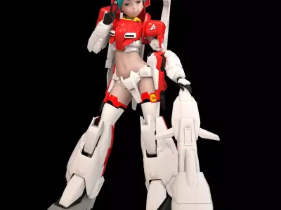 ms girl z plus gundam 3D model