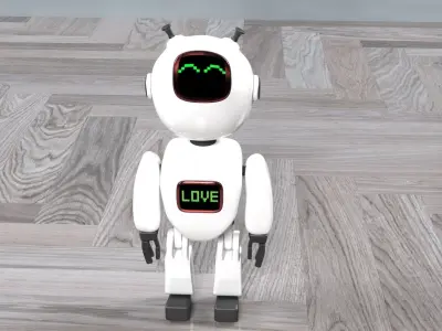 Funny Robot Low-poly 3D model