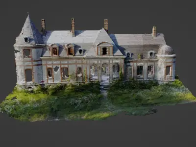 Abandoned Chateau Facade Photoscan  3D model