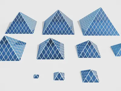 Glass Pyramid Structure 3D model