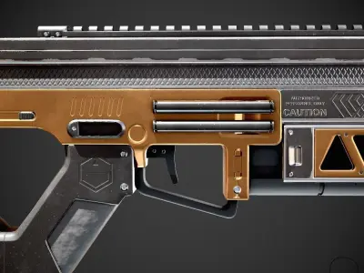 Sci-Fi Railgun Rifle Low-poly 3D model