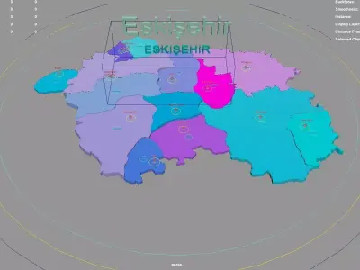 Eskisehir  Central Anatolia Region  Turkey map region geography 3D model