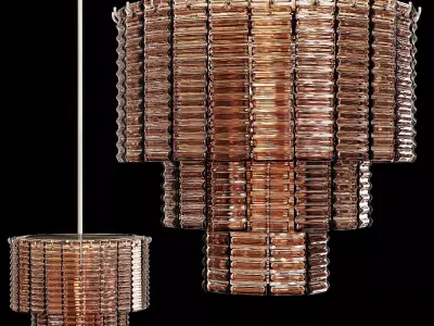 Restoration Hardware SIRENE PENDANT Nickel Smoke Glass 3D model