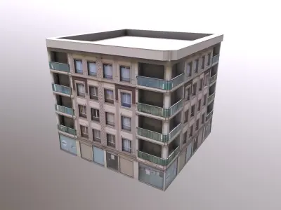 Architectural Building-4 Low-poly 3D model