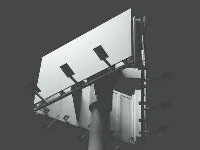 Billboard tree side low-poly 3d model  Low-poly 3D model