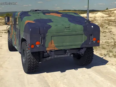  Military Off Road Utility Vehicle Humvee Rigged for Maya 