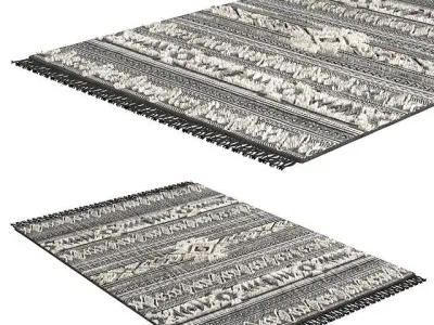 Kilimcarpet01 area rug with tribal pattern 3D model