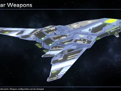 Spaceship Enkar Republic Scout Zarthak Low-poly 3D model