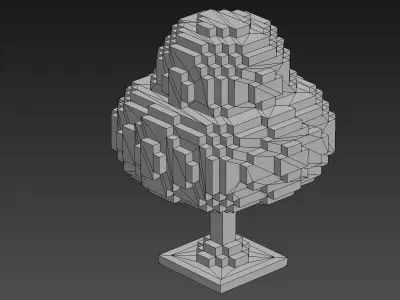 Tree Voxel - 6 Low-poly 3D model