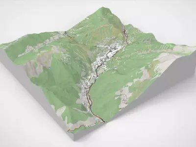 Cityscape Andorra la Vella Andorra 3D model