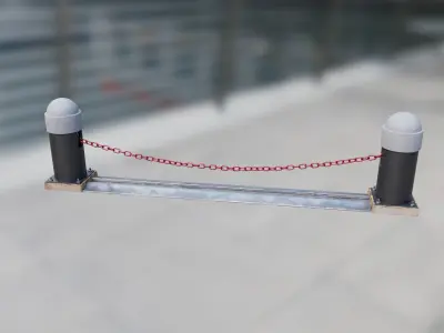 Road Block  Low-poly 3D model