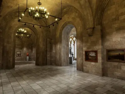 Museum Art Gallery Low-poly 3D model