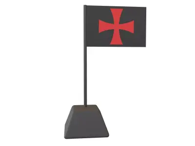 Crusades Knight Flag v1 001 Low-poly 3D model