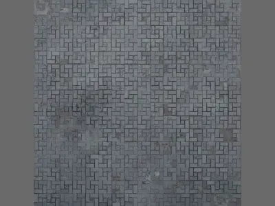 Basket Weave Stone Pavers Seamless PBR Material Texture