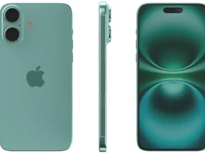 Apple iPhone 16 teal 3D model
