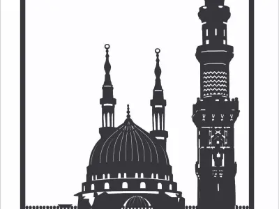Masjid Nabawai Frame Stencil 3D model