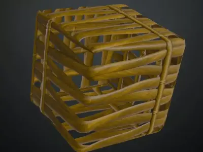 Bamboo Weave Wattle Fence PBR Seamless Texture