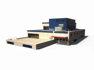 Police Station Low Poly Low-poly 3D model