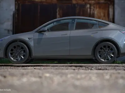  Tesla Model Y Silver 3D Model 