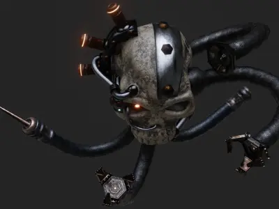 Servo-skull Low-poly 3D model