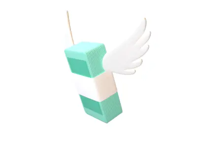 Cartoon Money With Wing V1 002 Low-poly 3D model