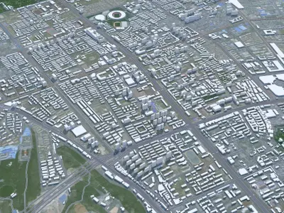 Urumqi Xinjiang China 60km AI Low-poly 3D model