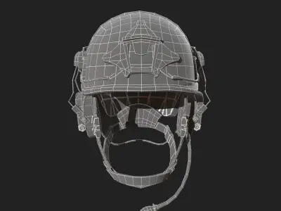 Helmet scifi low poly  Low-poly 3D model