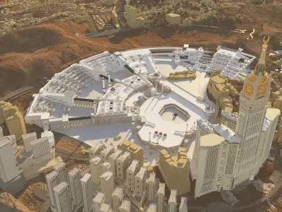 Mecca   royal tower mosque 3D model