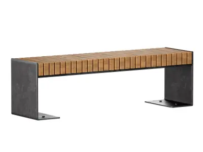 Street bench 3D model 3