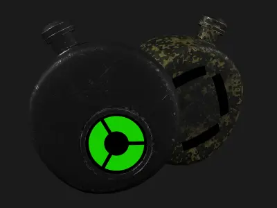 Sci-Fi Water Bottle- PBR Game Ready model Low-poly 3D model