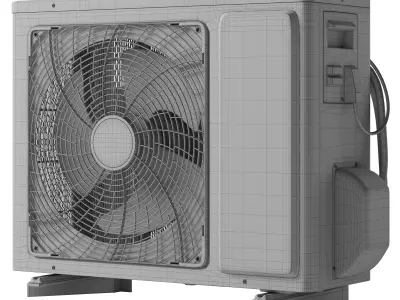 Hisense air conditioner outdoor unit Low-poly 3D model