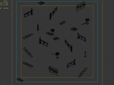 Game Building Accessories - Fence 2701 3D model