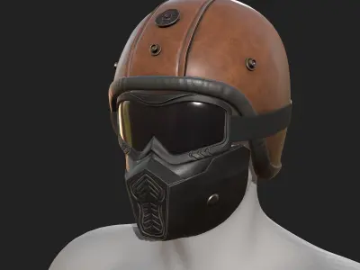 Helmet scifi military combat 3d futuristic  Low-poly 3D model