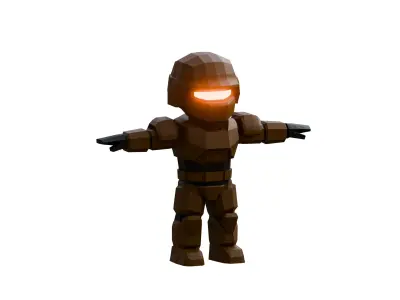 Low poly sci fi Soldier Low-poly 3D model