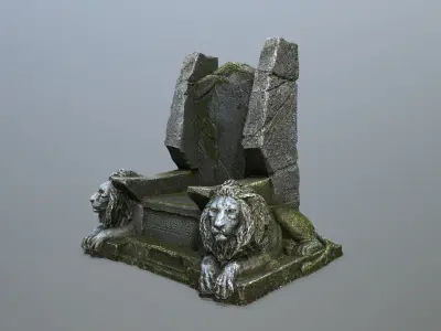 Lion Throne Low-poly 3D model