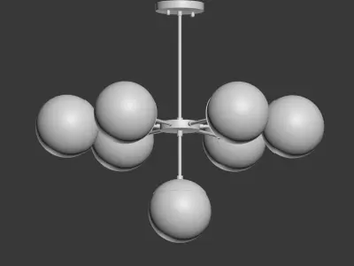 Suspension light copper light chandelier 7 3D model