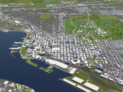 San Diego 50x50km 3D City Map 3D model
