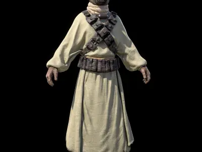 Tusken Raider Game ready model Low-poly 3D model