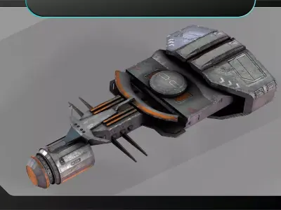 Spaceship mini transporter Low-poly 3D model