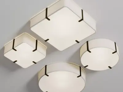 Elba Square - Elba Round ceiling light Low-poly 3D model