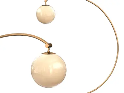 GLOBE FLOOR LAMP ANTIQUED BRASS 3D model