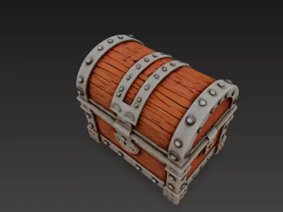 Game-Ready Wooden Treasure Chest2 Low-poly 3D model