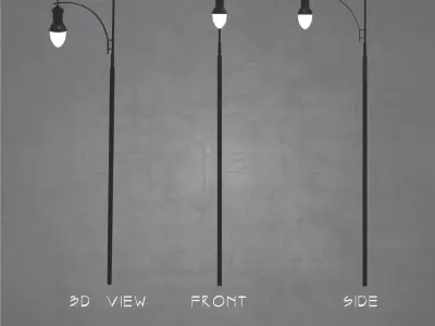 Street light fixture - architectural scene landscape lighting Low-poly 3D model