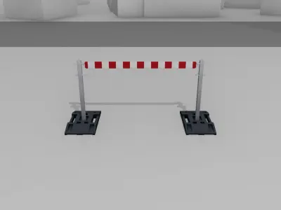 Construction Barrier Version 3 600-32 100x1600mm Low-poly 3D model
