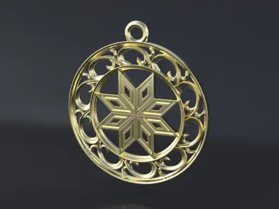 Amulet ancient slavic nordic sun symbol  3D print  or CNC model  3D print model