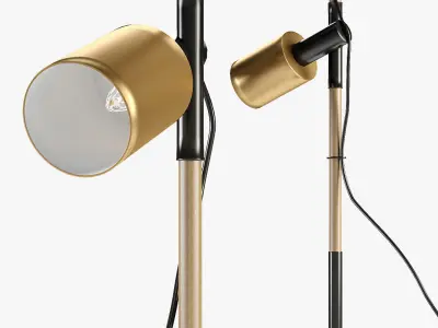 Carson floor lamp brushed brass 3D model