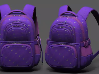 Backpack Camping bag baggage human scifi  Low-poly 3D model